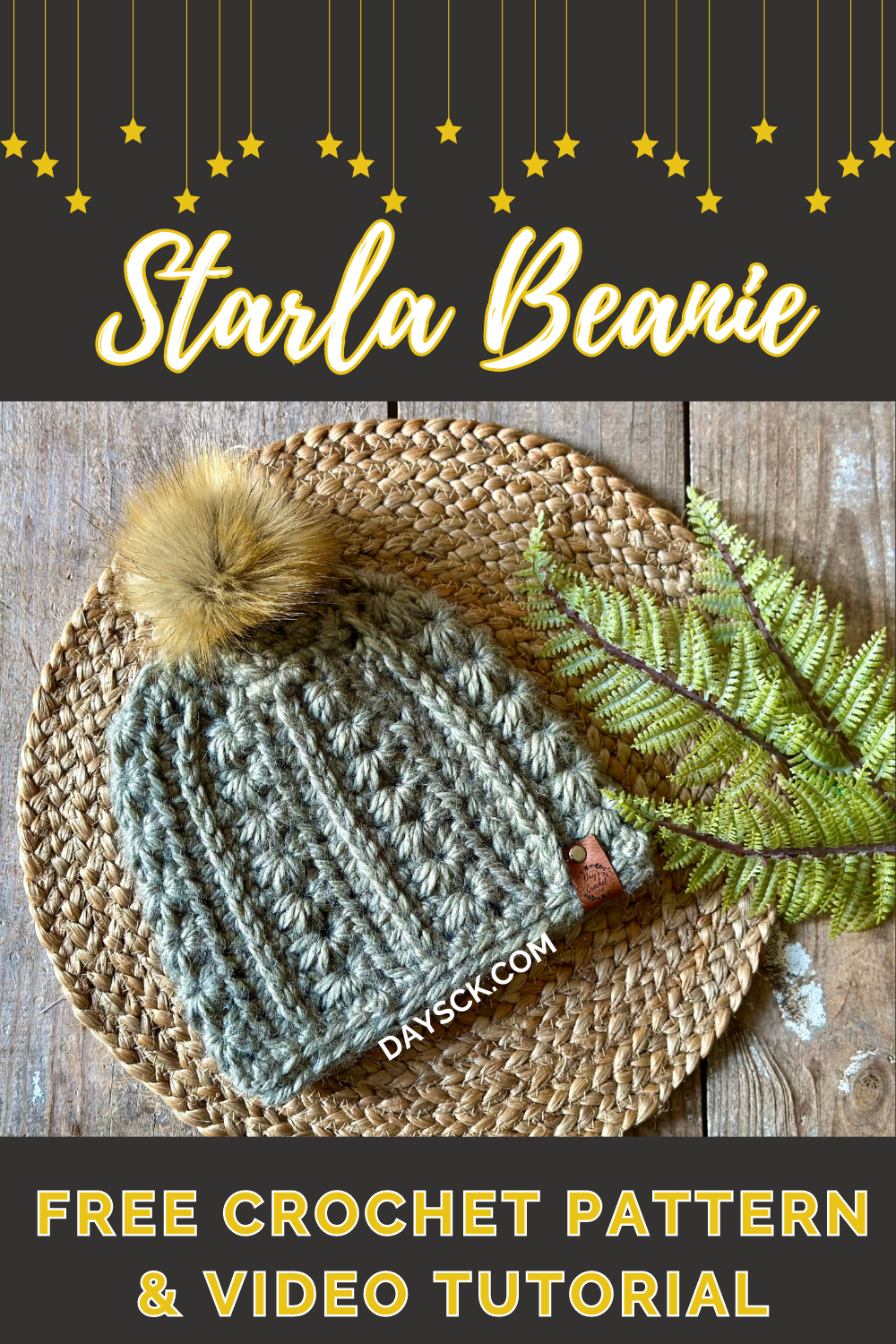 Starla Beanie - Chunky Star Stitch Crochet Hat — Day's Crochet & Knit